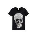 Hip Hop Skull Black Rhinestone T-shirt-T-shirts-The Rhinestone Belts
