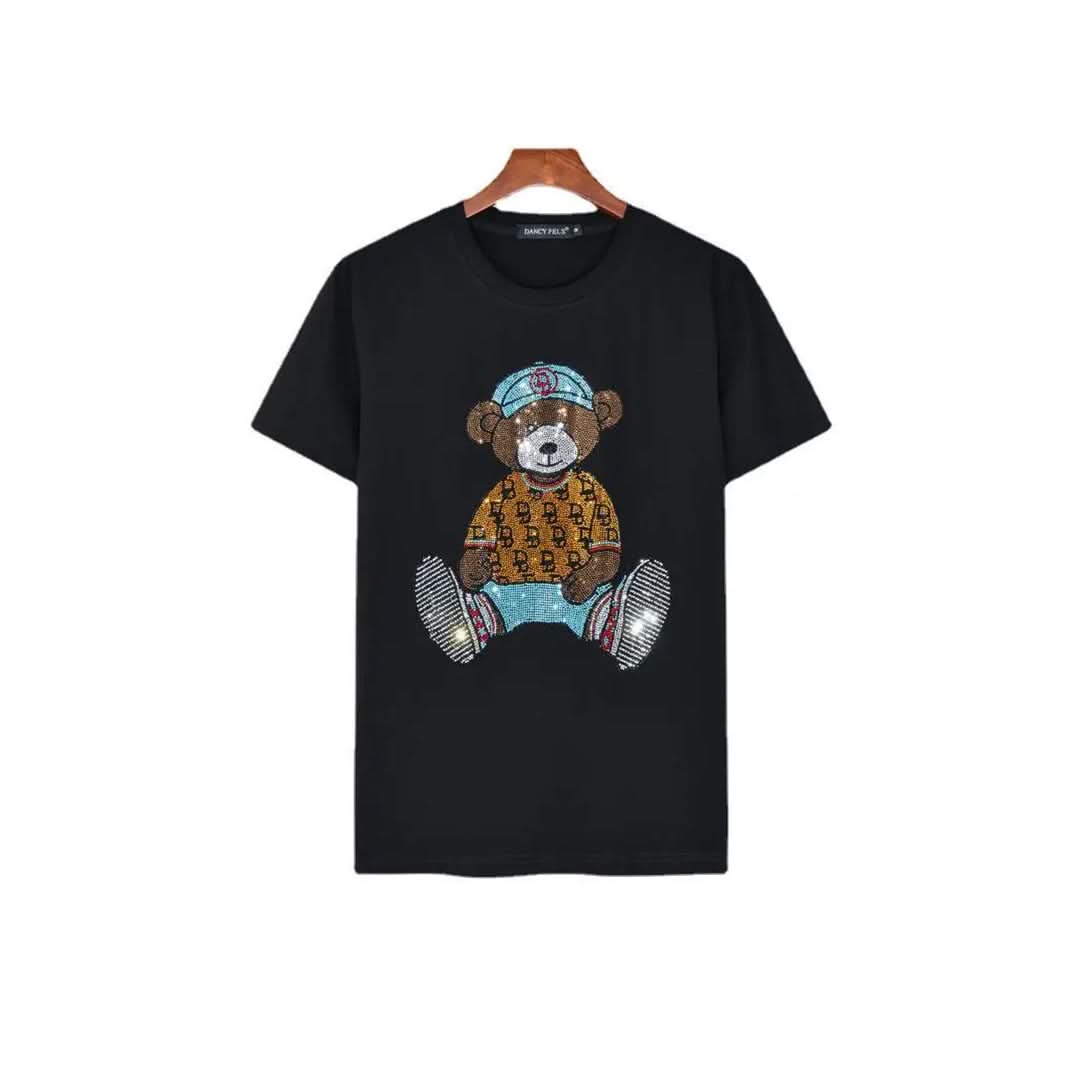 Heady Teddy Rhinestone T-shirt-T-shirts-The Rhinestone Belts