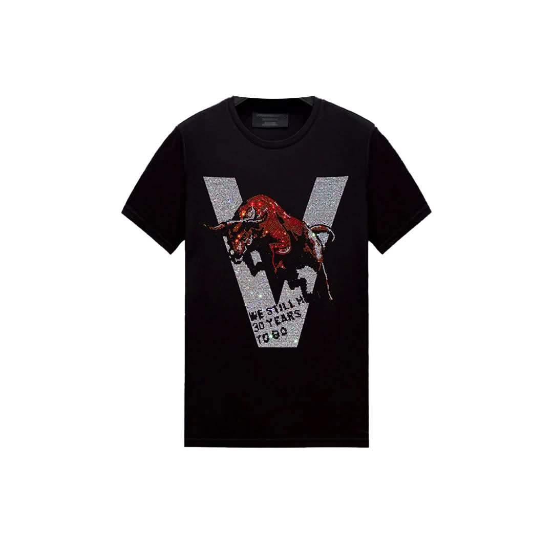Fighter Bull Rhinestone T-shirt-T-shirts-The Rhinestone Belts