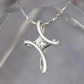 Elegant Rhinestone Infinity Cross Pendant Necklace-Rhinestone Cross Pendants-The Rhinestone Belts