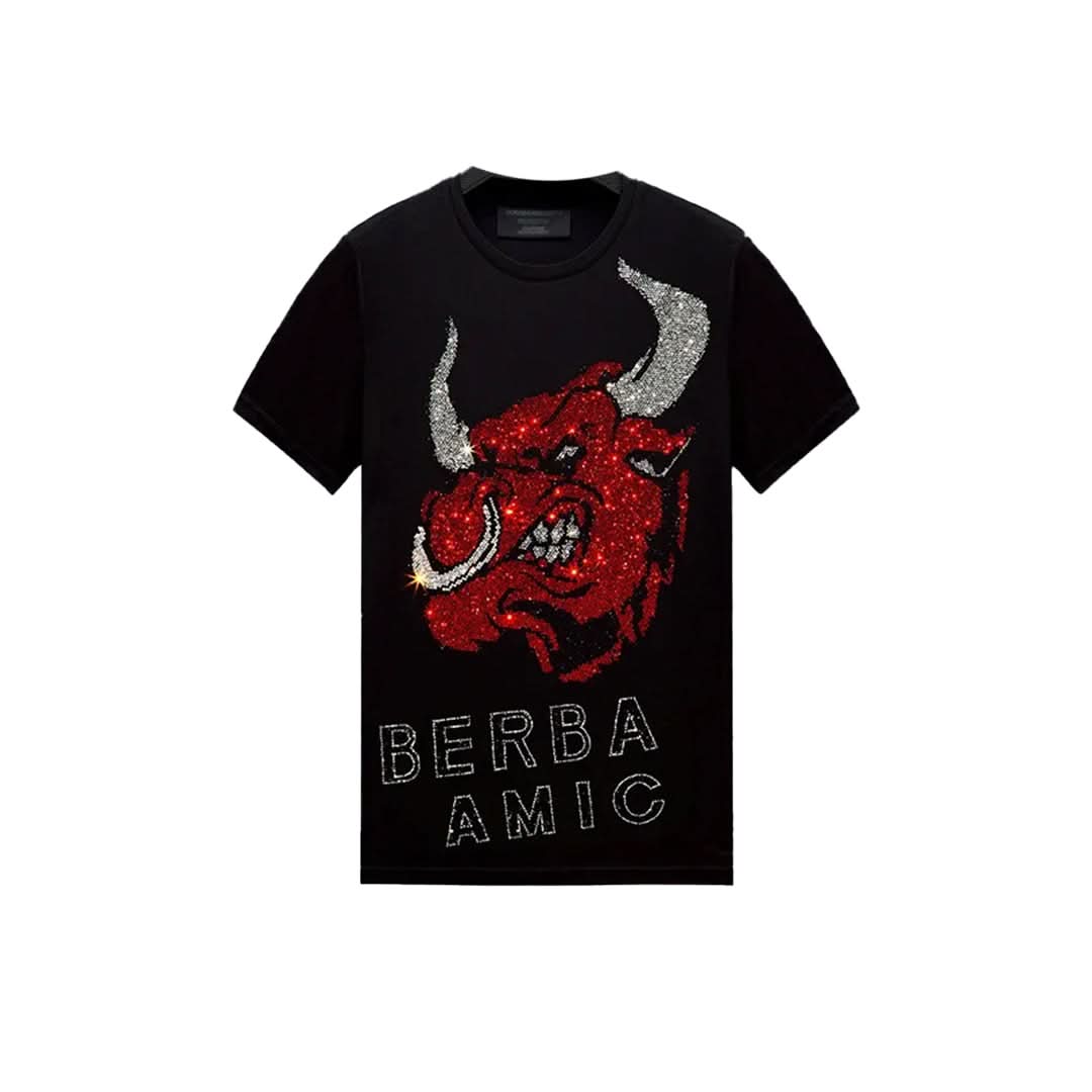 Bull Printed Rhinestone T-shirt-T-shirts-The Rhinestone Belts