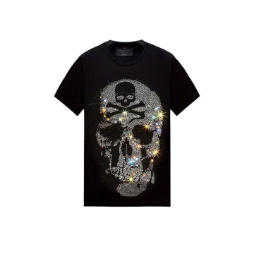 Deadly Print Rhinestone T-shirt-T-shirts-The Rhinestone Belts