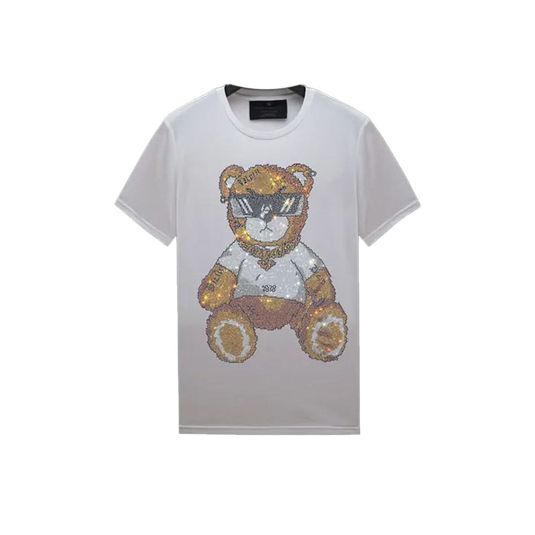 Bear Pop Style Rhinestone T-shirt-T-shirts-The Rhinestone Belts