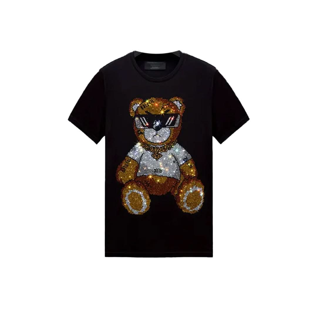 Bear Pop Style Rhinestone T-shirt-T-shirts-The Rhinestone Belts