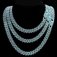 14mm Iced Out Rhinestones Cuban Link Necklace