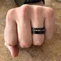 Black Tungsten Carbide Vintage 8mm-Tungsten Ring-The Rhinestone Belts