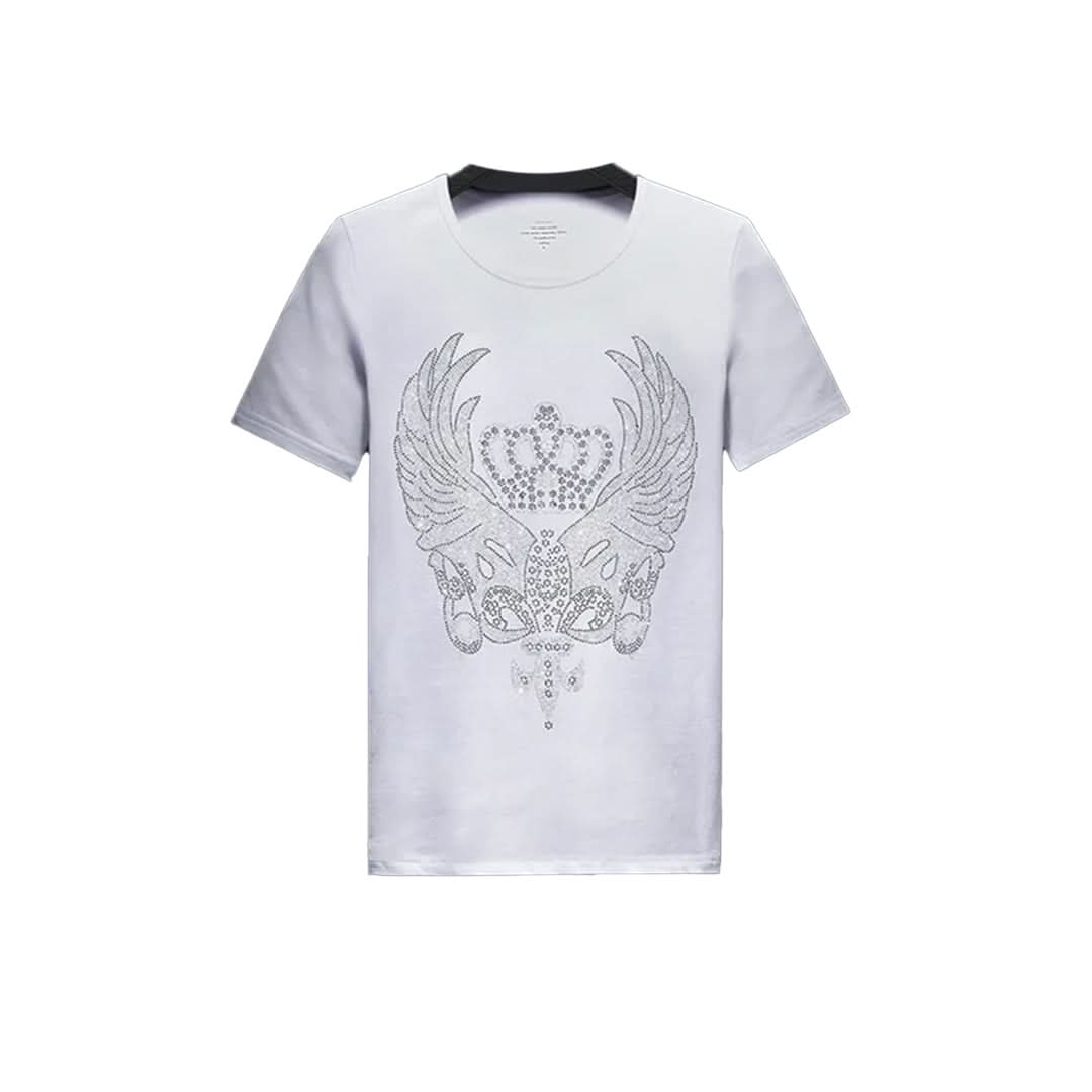 Angel Wings Black Rhinestone T-shirt-T-shirts-The Rhinestone Belts