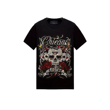 Dog Print Rhinestone T-shirt-T-shirts-The Rhinestone Belts