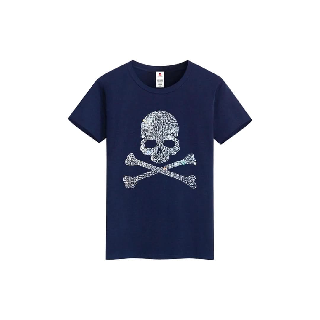 Pirates Skull Rhinestone T-shirt-T-shirts-The Rhinestone Belts