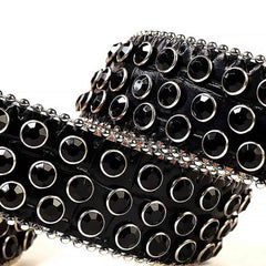 All Black Design Rhinestone Belt