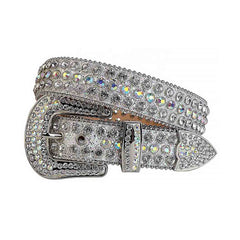 Silver Strap with Silver Studs Rhinestone Belt