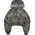 Camouflage hoodie with rhinestone embellishments on a black background
