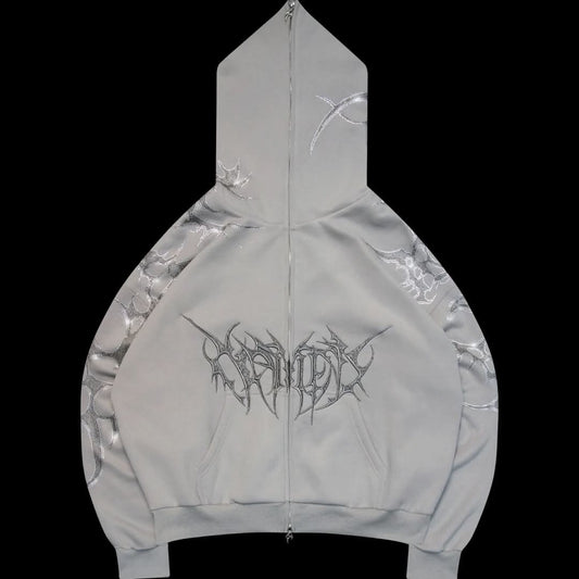 Crash Bling Hoodie – Smoke Grey Rhinestone Hoodies