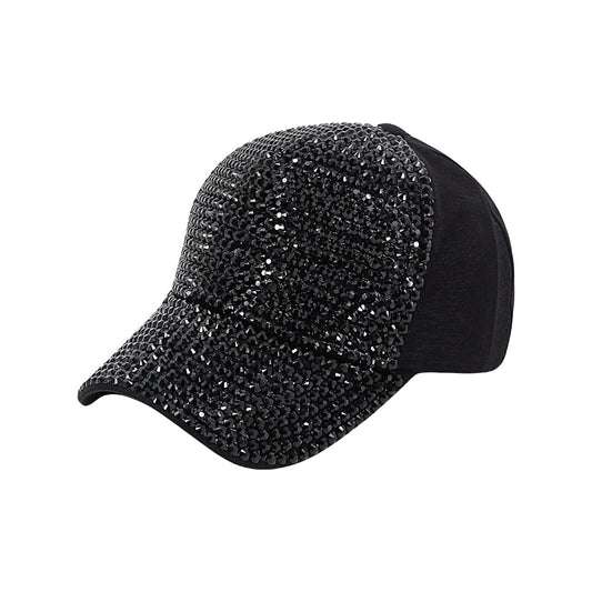 Brim Engraved Rhinestone Cap-Caps-The Rhinestone Belts