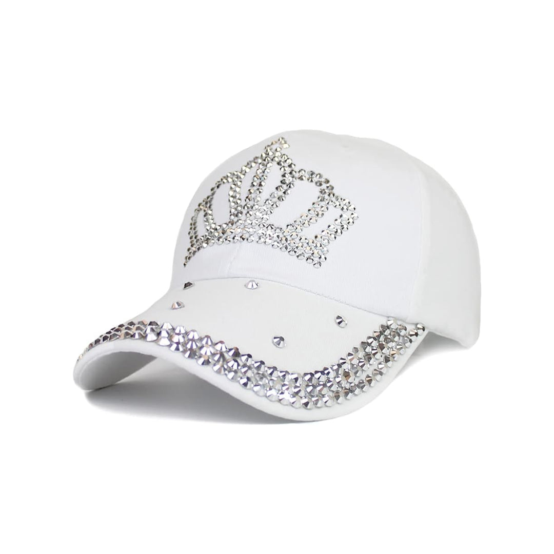 Crown Engraved Rhinestone Cap-Caps-The Rhinestone Belts