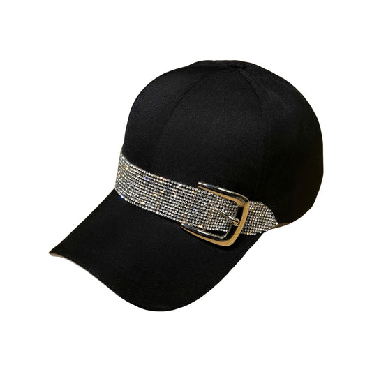 Bling Strap Studded Rhinestone Cap-Caps-The Rhinestone Belts
