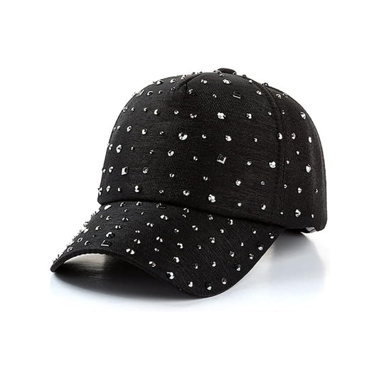 Sequins Studded Rhinestone Cap-Caps-The Rhinestone Belts