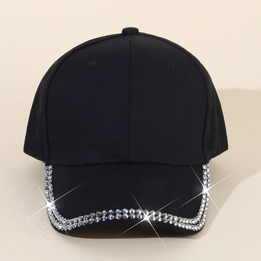 Borders Engraved Rhinestone Cap-Caps-The Rhinestone Belts