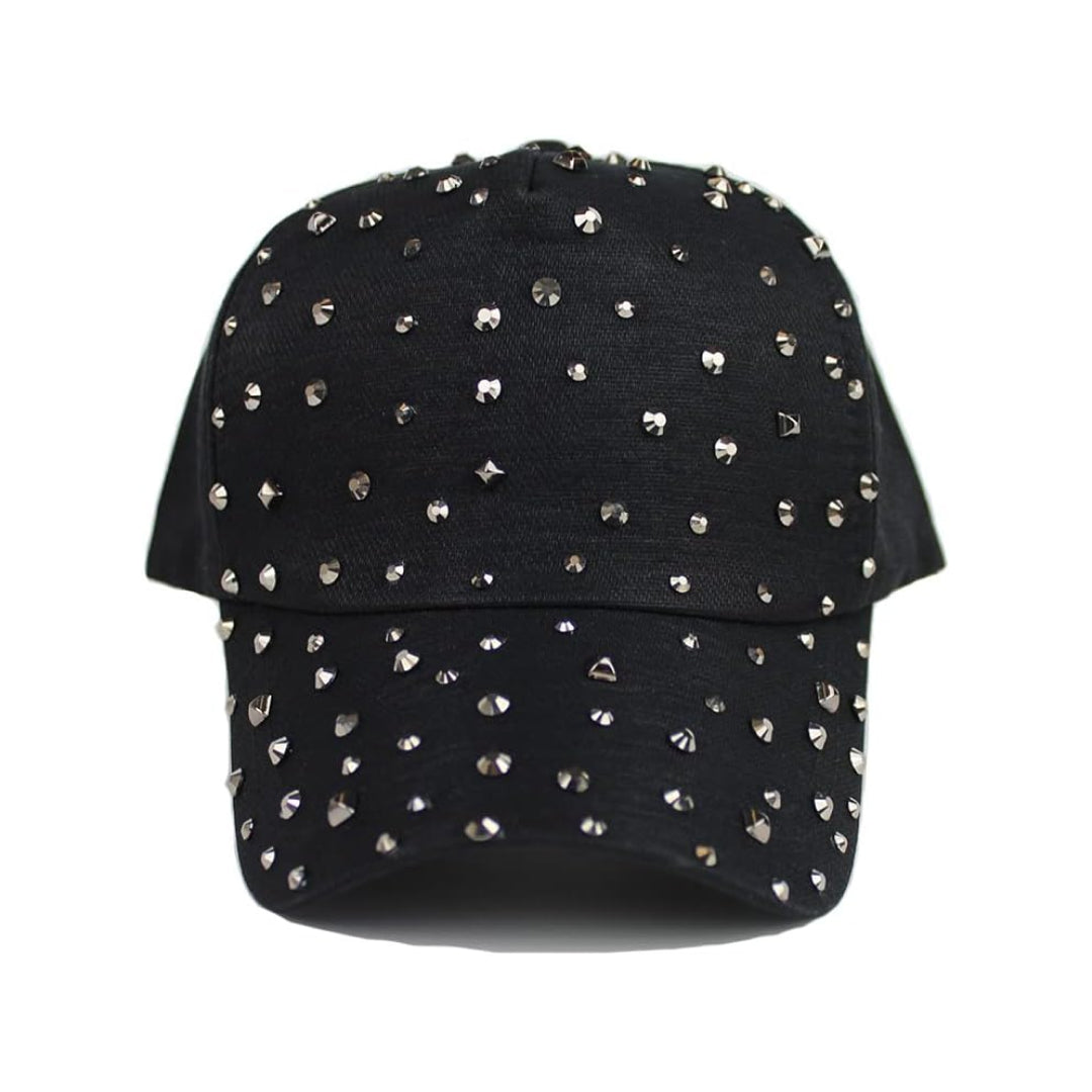 Sequins Studded Rhinestone Cap-Caps-The Rhinestone Belts