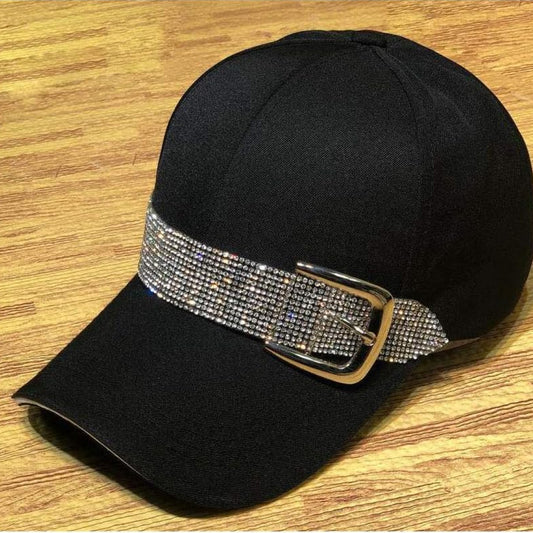 Bling Strap Studded Rhinestone Cap-Caps-The Rhinestone Belts