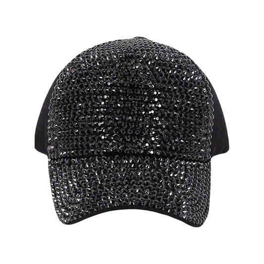 Brim Engraved Rhinestone Cap-Caps-The Rhinestone Belts