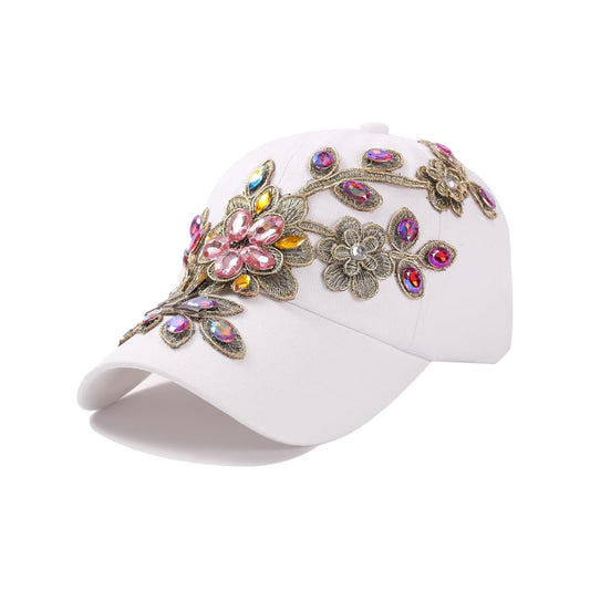 Embroided Rhinestone Cap-Caps-The Rhinestone Belts