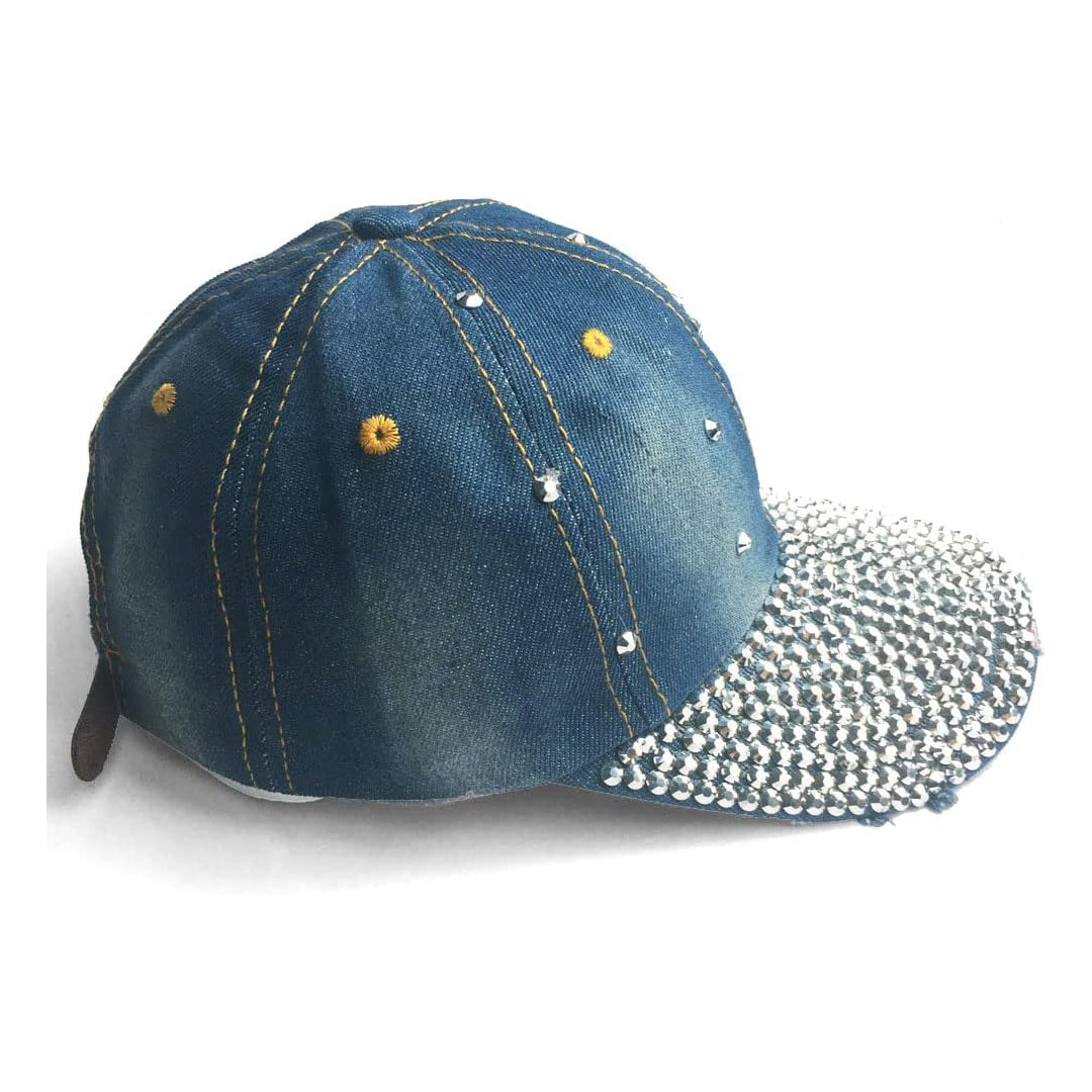 Butterfly Pattern Engraved Rhinestone Cap-Caps-The Rhinestone Belts