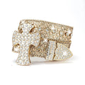 Gold Cross Buckle Rhinestone Belt