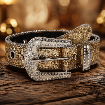 Mens belt studed rhinestone belt