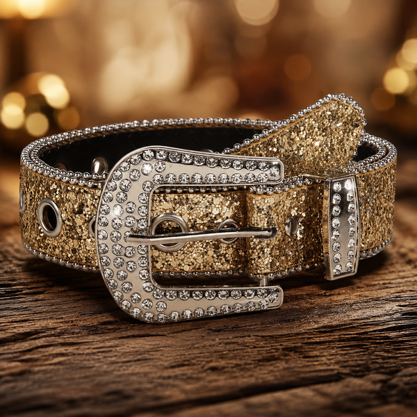 Mens belt studed rhinestone belt