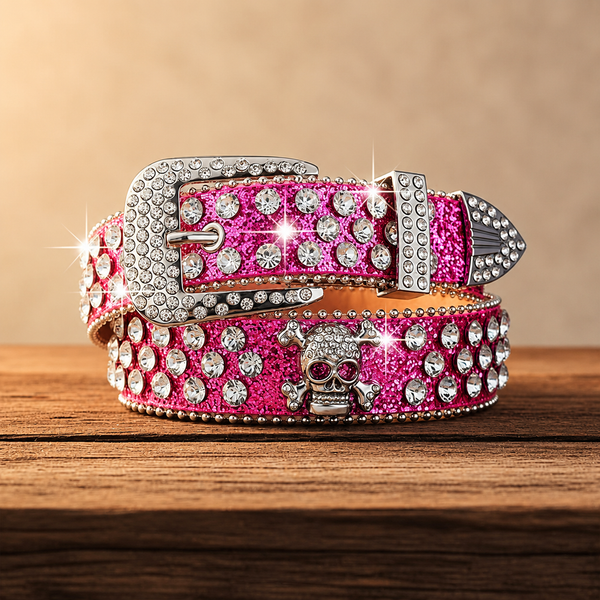 Pink rhinestone belt