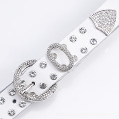 Round Buckle with Multi-Studded Strap Rhinestone Belt