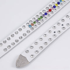 Round Buckle with Multi-Studded Strap Rhinestone Belt