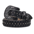 All-Black Rhinestone Belt with Star Studs