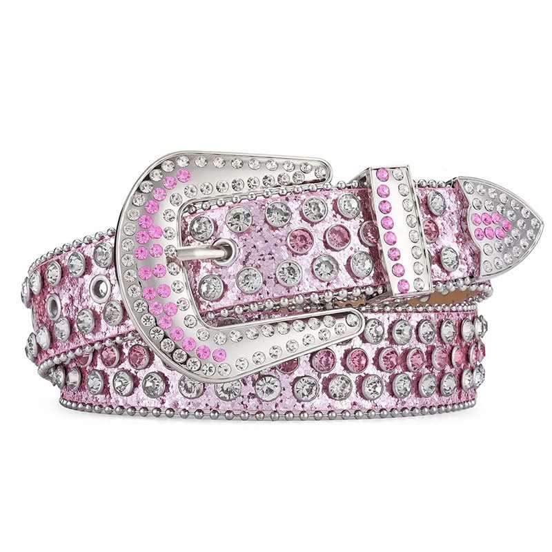Pink & Silver Rhinestone Glitter Belt
