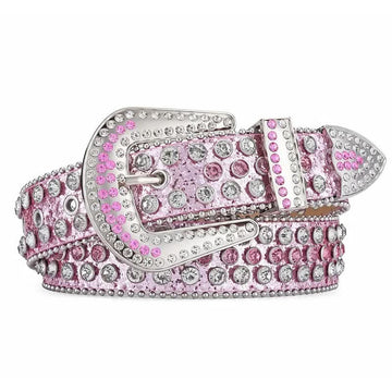 Pink & Silver Rhinestone Glitter Belt