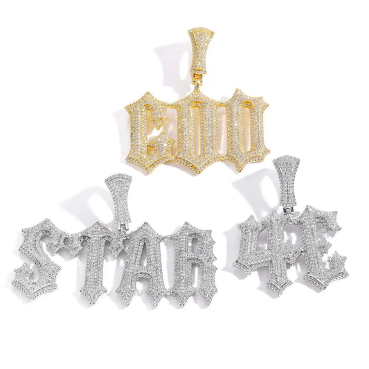 Iced Out Hiphop CZ Personalized Name Necklace