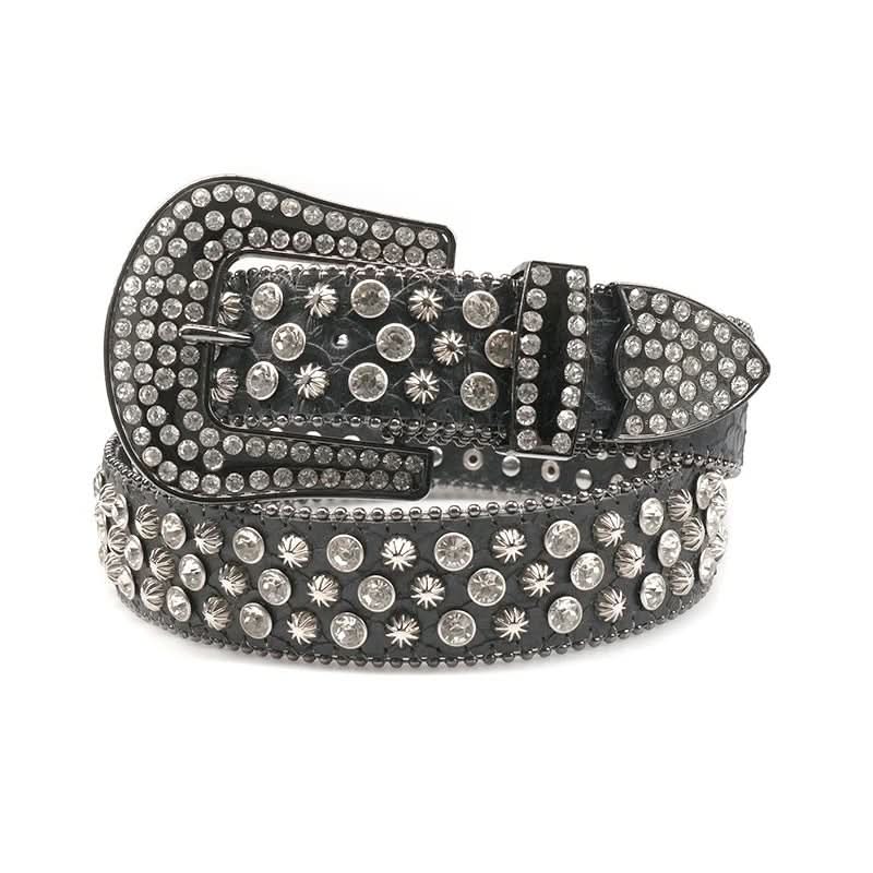 Black Starburst Studs with Crystal Rhinestone Belt