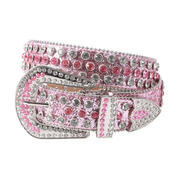 Pink Crystal Rhinestone Glitter Belt