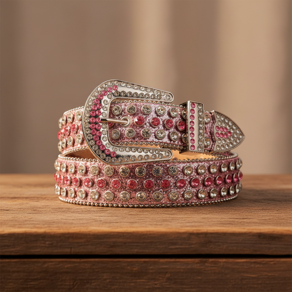 Pink Crystal Rhinestone Glitter Belt